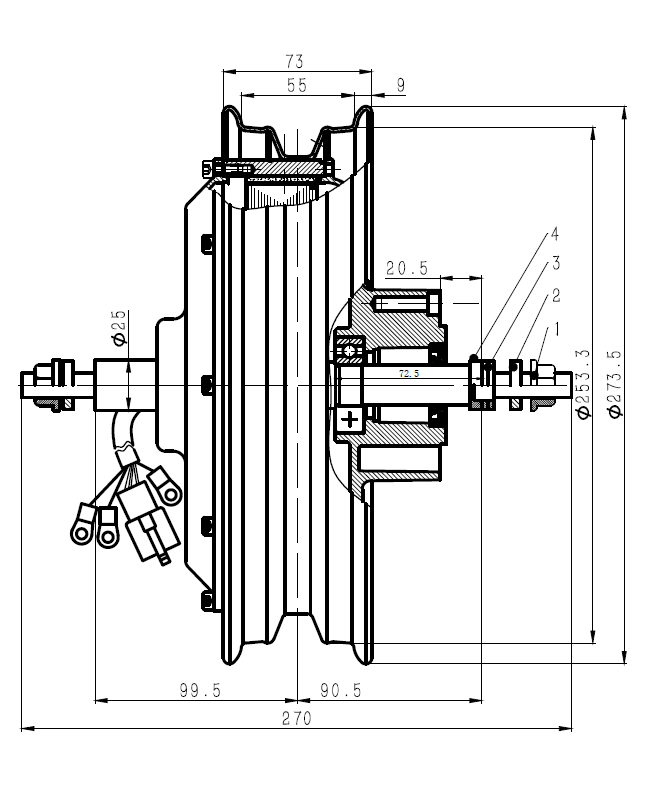 10inch hub motor drawing